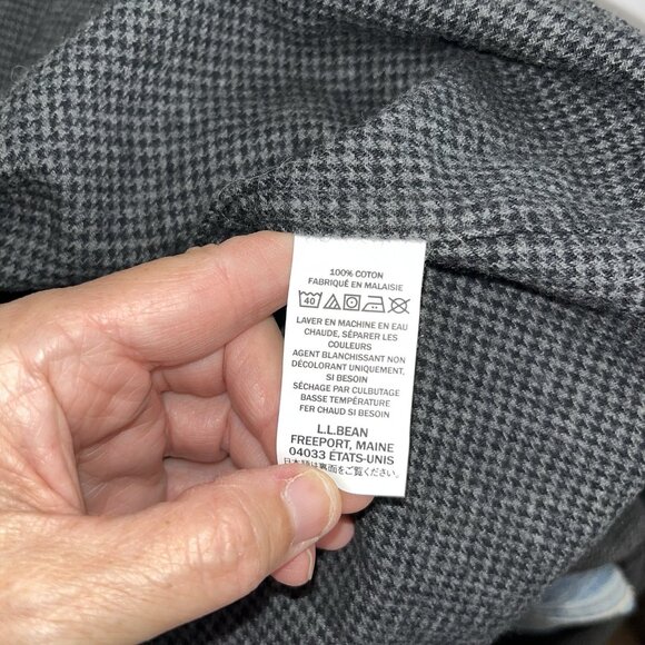 L.L. Bean Men's Slightly Fitted Button Down Shirt Large Houndstooth Soft - Picture 5 of 5